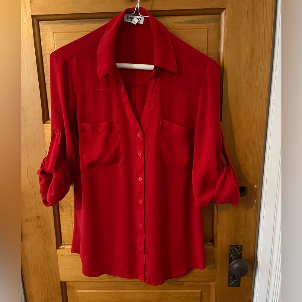 Express Red Button-Down Portofino shirt